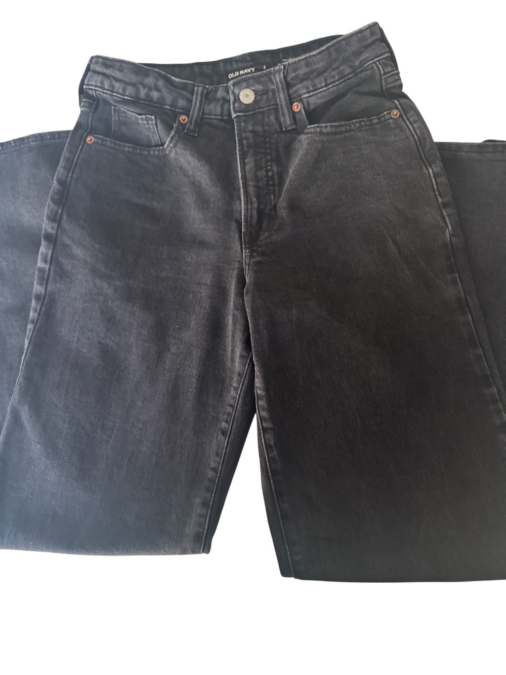 Old Navy Ladies OG Loose High Rise Black Straight Jeans